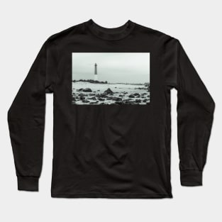 Barnegat Lighthouse in black and white Long Sleeve T-Shirt